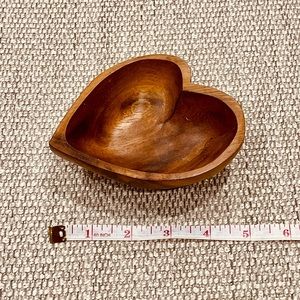 Heart Shaped Wood Trinket Tray / Ring Dish